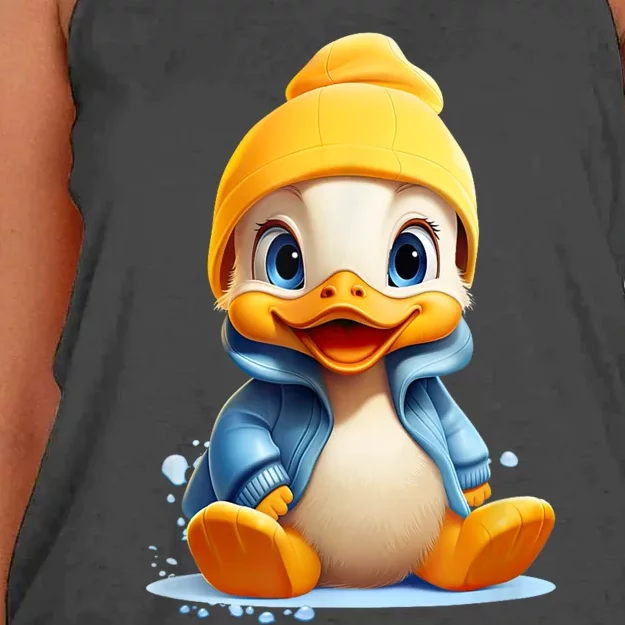 Cute Duckling Funny Duckling Lover Baby Duck Women's Knotted Racerback Tank