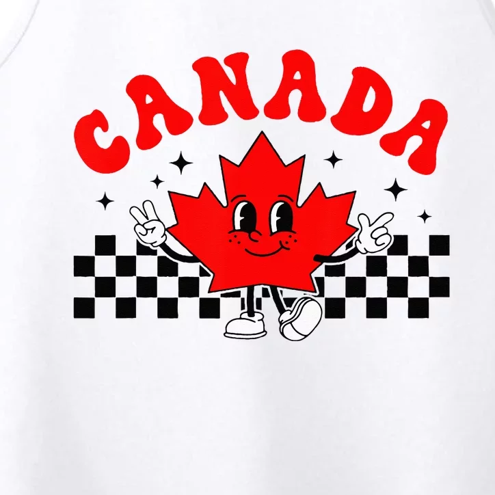 Canada Day Funny Retro Maple Leaf Canada Day Performance Tank