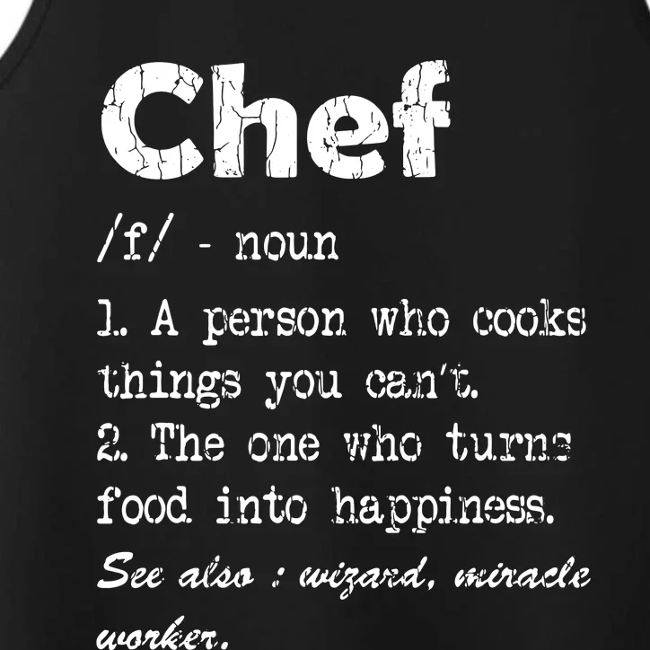 Chef Definition Funny Cook Cooking Graphic Performance Tank