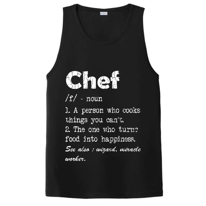 Chef Definition Funny Cook Cooking Graphic Performance Tank