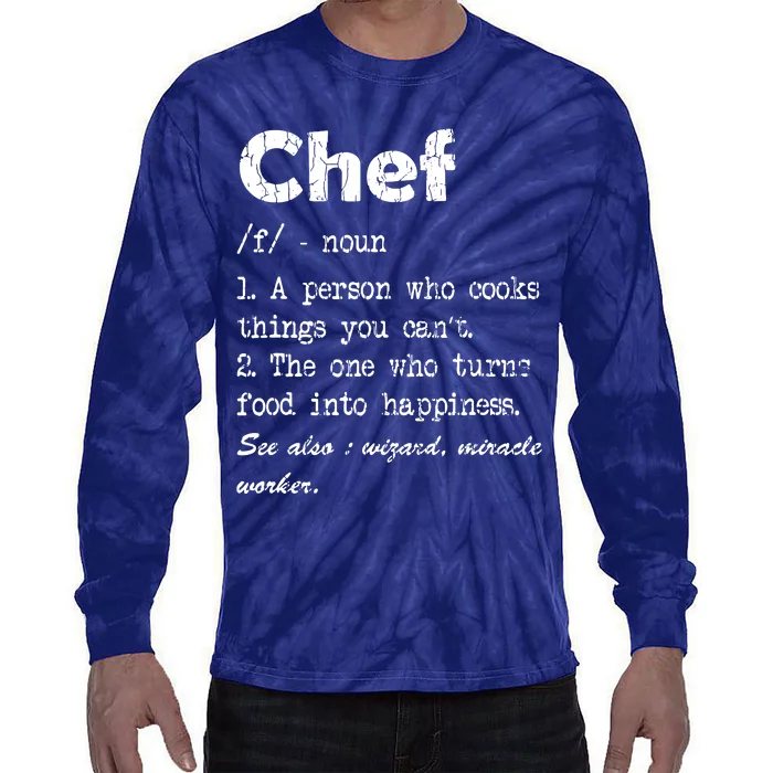 Chef Definition Funny Cook Cooking Graphic Tie-Dye Long Sleeve Shirt