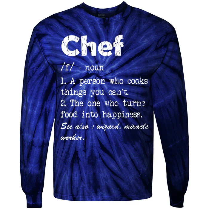 Chef Definition Funny Cook Cooking Graphic Tie-Dye Long Sleeve Shirt