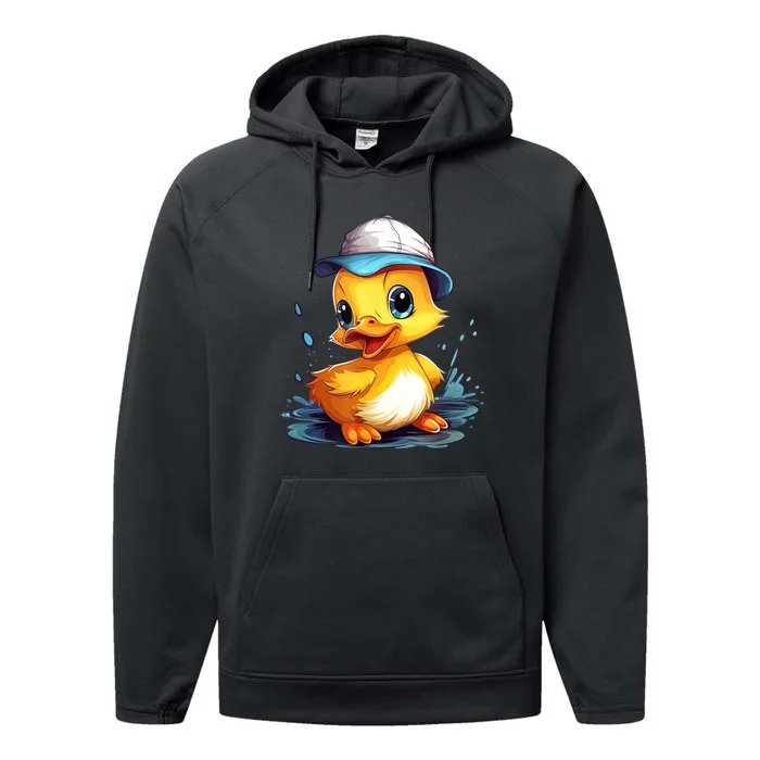 Cute Duckling Funny Duckling Lover Baby Duck Performance Fleece Hoodie