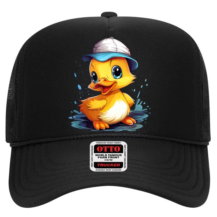 Cute Duckling Funny Duckling Lover Baby Duck High Crown Mesh Trucker Hat