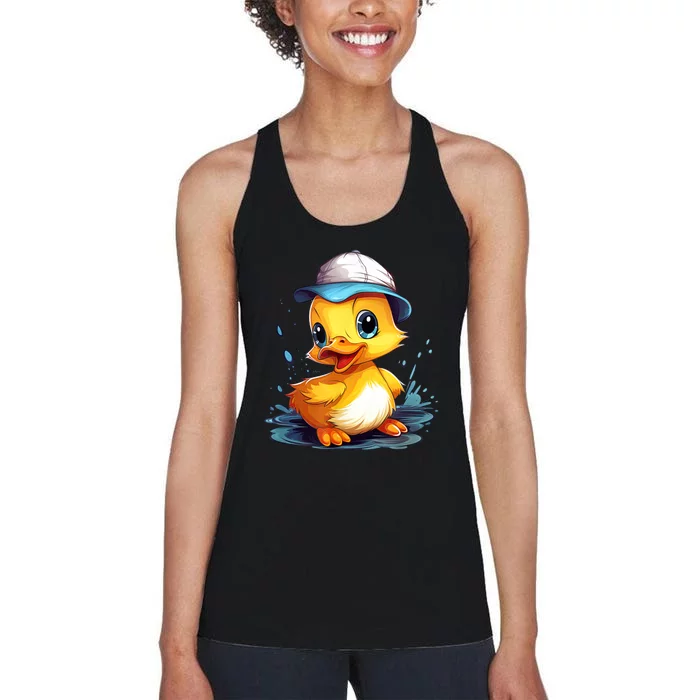 Cute Duckling Funny Duckling Lover Baby Duck Women's Racerback Tank