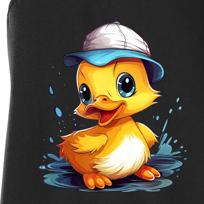 Cute Duckling Funny Duckling Lover Baby Duck Women's Racerback Tank