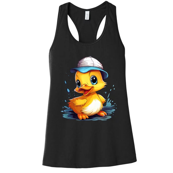 Cute Duckling Funny Duckling Lover Baby Duck Women's Racerback Tank