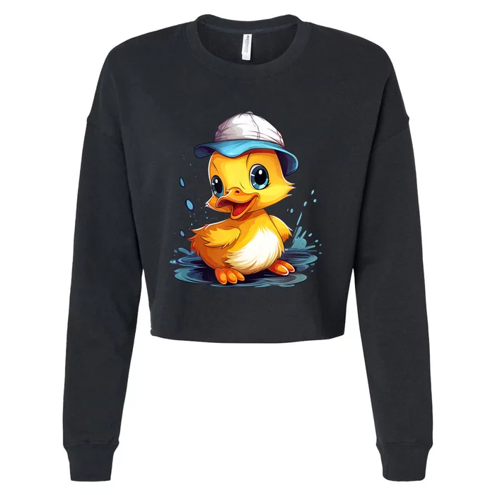 Cute Duckling Funny Duckling Lover Baby Duck Cropped Pullover Crew