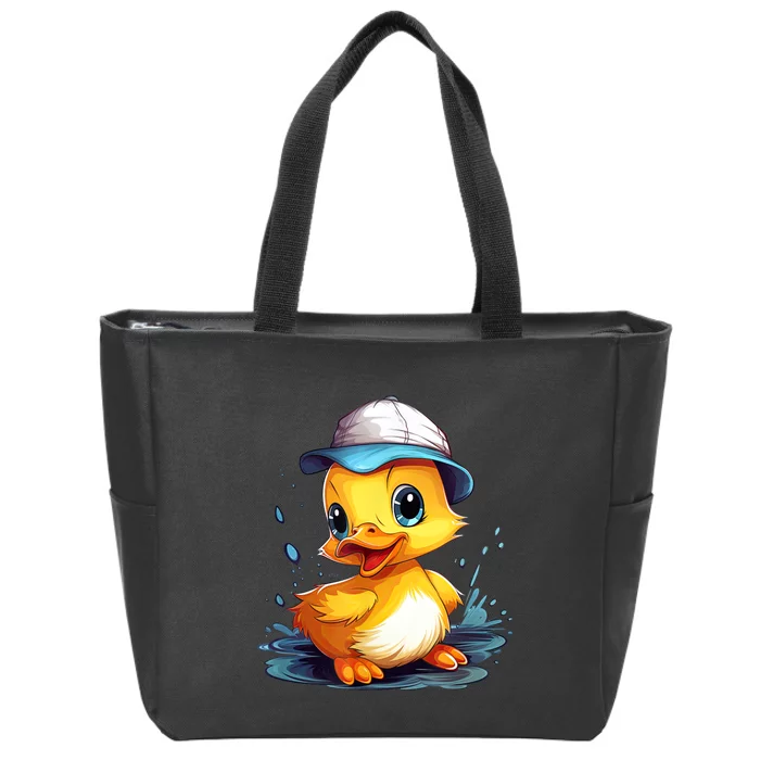 Cute Duckling Funny Duckling Lover Baby Duck Zip Tote Bag