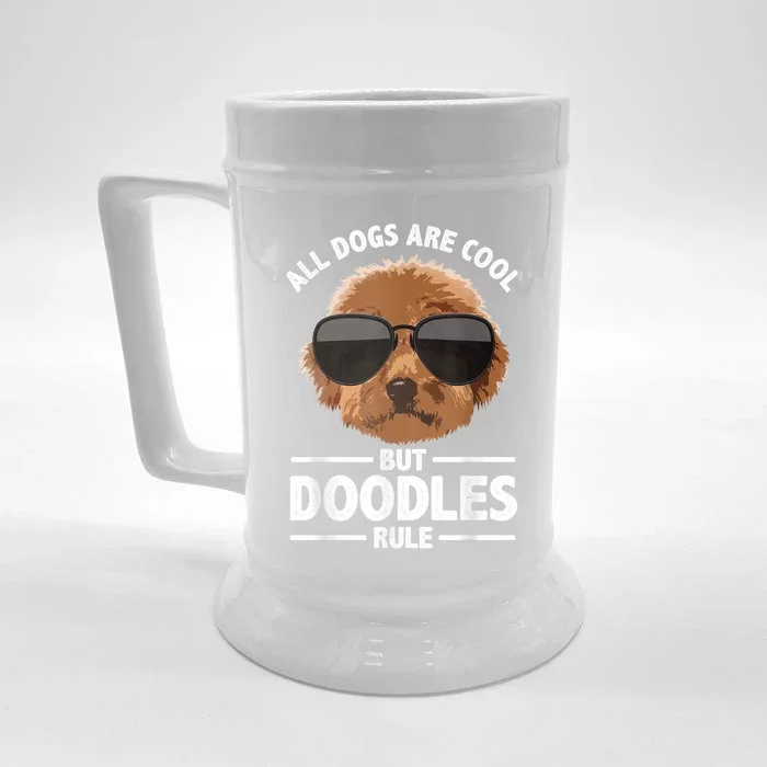 Cute Doodle For Men Women Golden Doodle Labradoodle Dog Front & Back Beer Stein