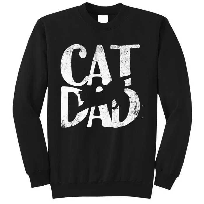 Cat Dad FatherS Day Christmas Birthday Best Vintage Tall Sweatshirt