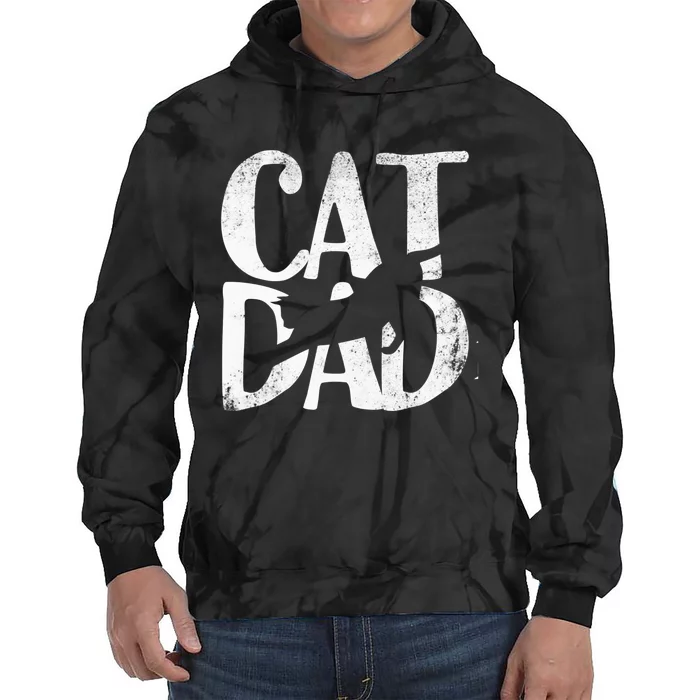 Cat Dad FatherS Day Christmas Birthday Best Vintage Tie Dye Hoodie