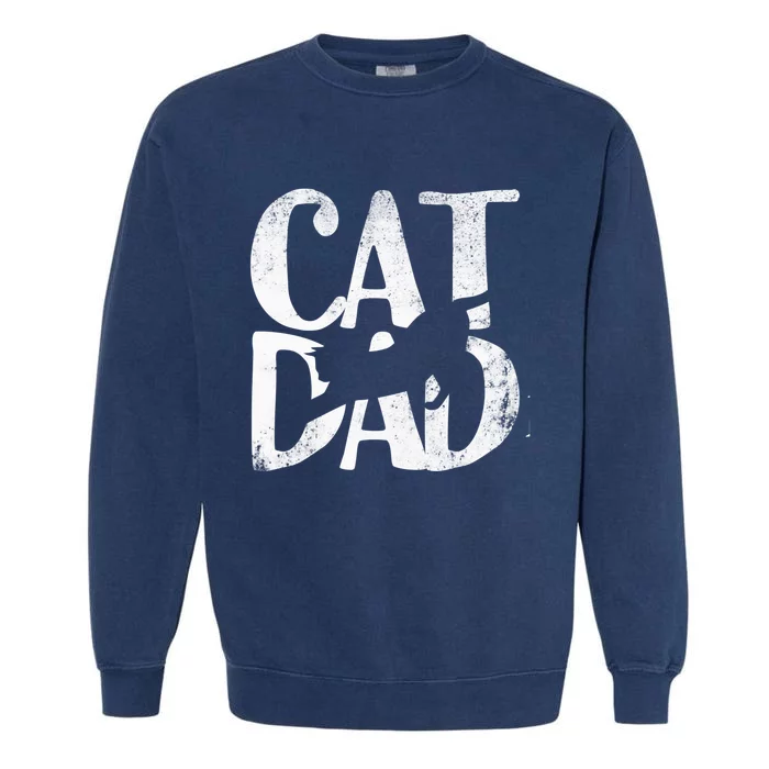 Cat Dad FatherS Day Christmas Birthday Best Vintage Garment-Dyed Sweatshirt