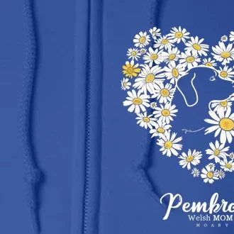 Cute Daisy Flower Heart Silhouette Pembroke Welsh Dog Mom Gift Full Zip Hoodie