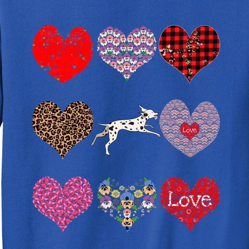 Cute Dalmatian Funny Dog Mom Hearts Pattern Valentines Day Gift Tall Sweatshirt