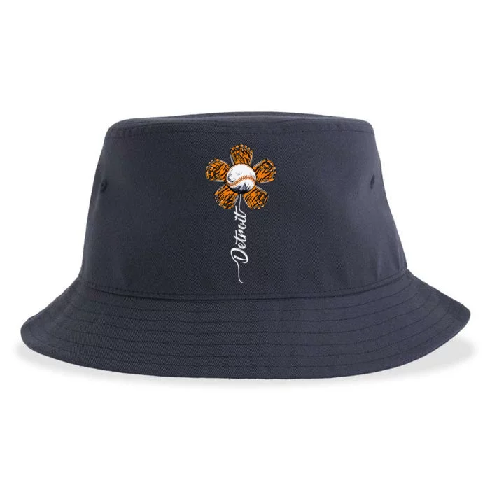 Cute Detroit Flower Souvenir I Love Detroit Sustainable Bucket Hat