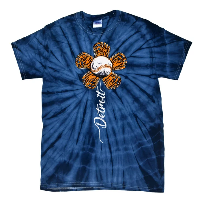 Cute Detroit Flower Souvenir I Love Detroit Tie-Dye T-Shirt