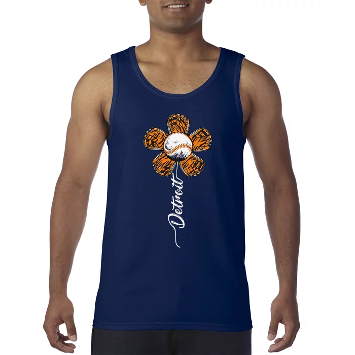 Cute Detroit Flower Souvenir I Love Detroit Tank Top