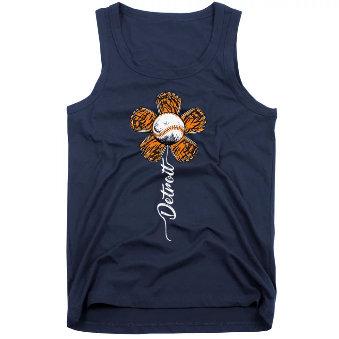 Cute Detroit Flower Souvenir I Love Detroit Tank Top