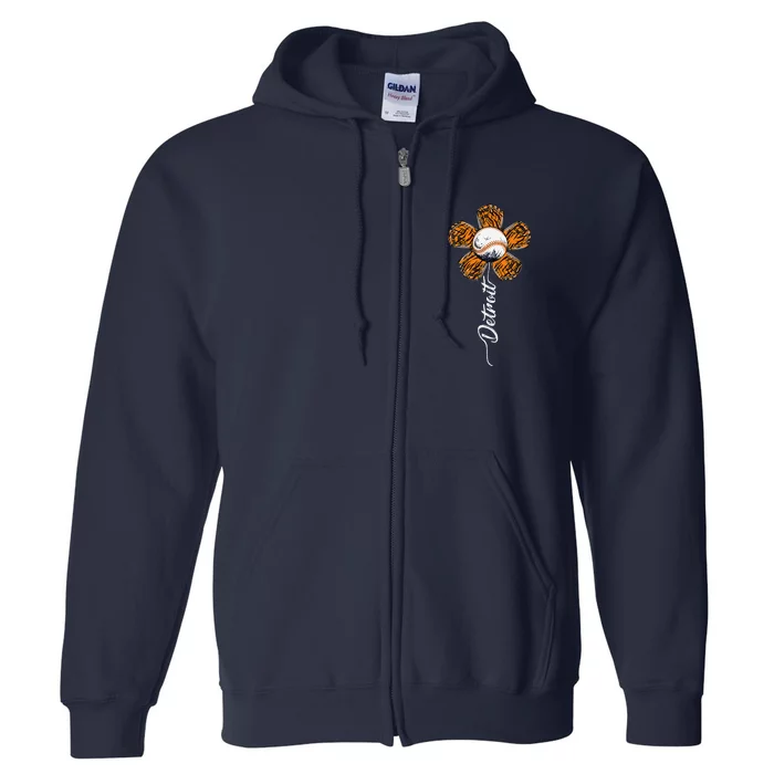 Cute Detroit Flower Souvenir I Love Detroit Full Zip Hoodie