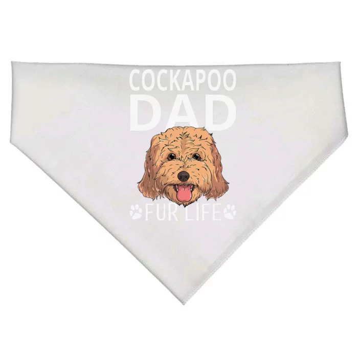 Cockapoo Dad Fur Life Dog Fathers Day Gift Pun USA-Made Doggie Bandana