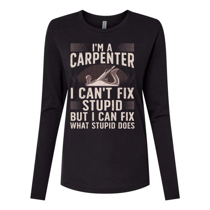 Carpentry Design For Carpenter Woodworking Womens Cotton Relaxed Long Sleeve T-Shirt