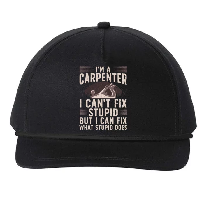 Carpentry Design For Carpenter Woodworking Snapback Five-Panel Rope Hat