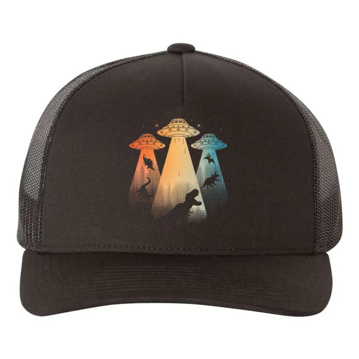 Cool Dinosaur For Women Ufo Alien Abduction Dinosaur Yupoong Adult 5-Panel Trucker Hat