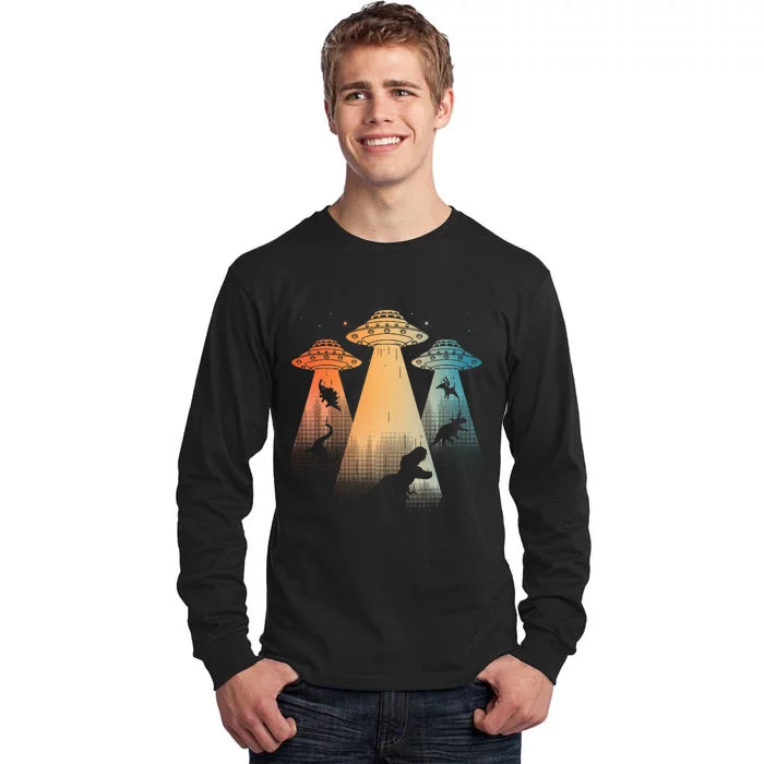 Cool Dinosaur For Women Ufo Alien Abduction Dinosaur Tall Long Sleeve T-Shirt