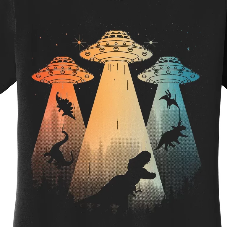 Cool Dinosaur For Women Ufo Alien Abduction Dinosaur Women's T-Shirt