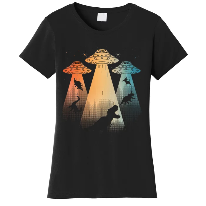 Cool Dinosaur For Women Ufo Alien Abduction Dinosaur Women's T-Shirt