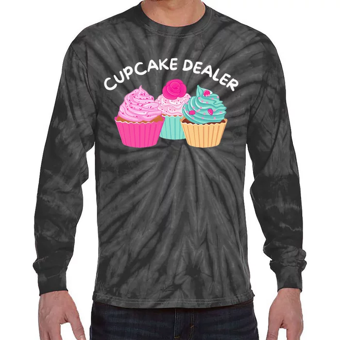 Cupcake Dealer Funny Cupcake Baker Pastry Baking Gift Tie-Dye Long Sleeve Shirt