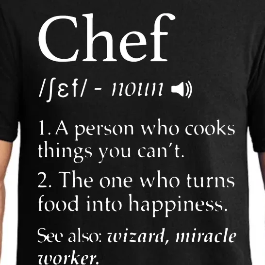 Chef Definition Funny Line Saying Cook Cooking Gifts Chefs Pajama Set