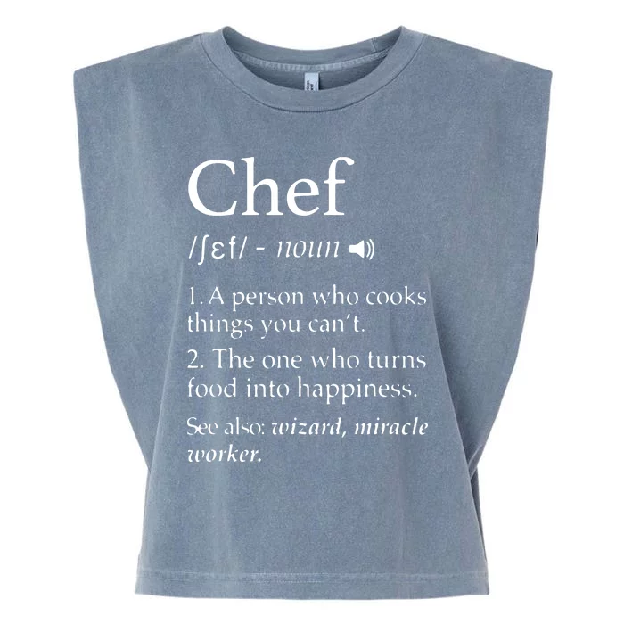 Chef Definition Funny Line Saying Cook Cooking Gifts Chefs Garment-Dyed Women's Muscle Tee