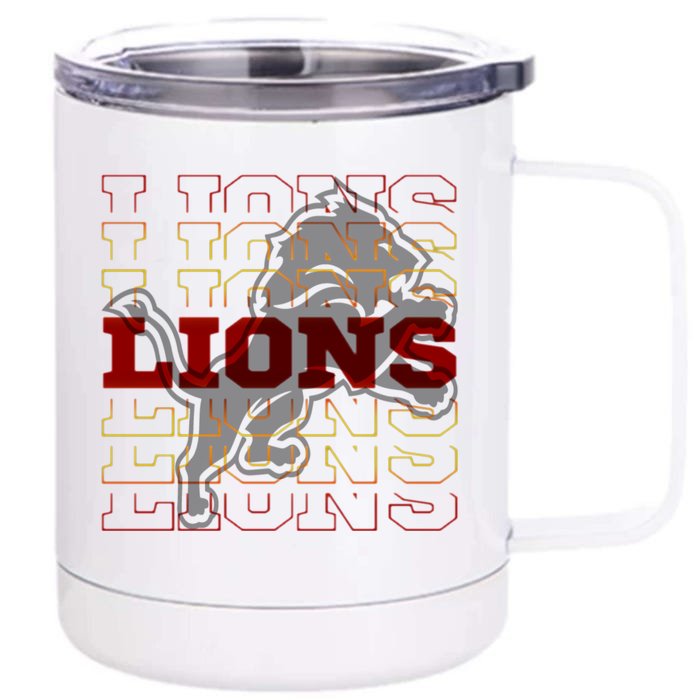 Cool Detroit Football Lions Front & Back 12oz Stainless Steel Tumbler Cup