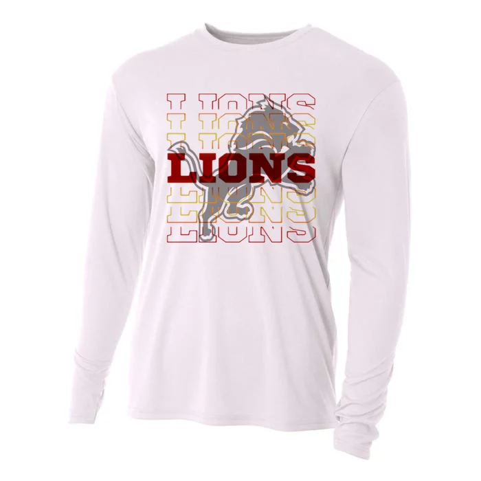 Cool Detroit Football Lions Cooling Performance Long Sleeve Crew