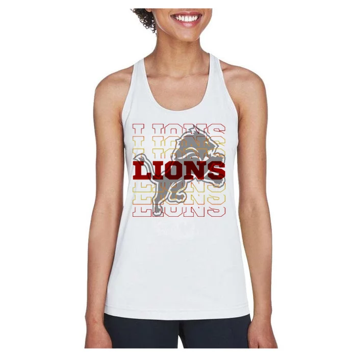 Cool Detroit Football Lions Women's Racerback Tank