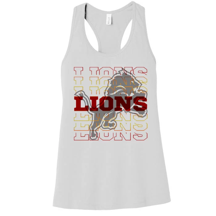 Cool Detroit Football Lions Women's Racerback Tank