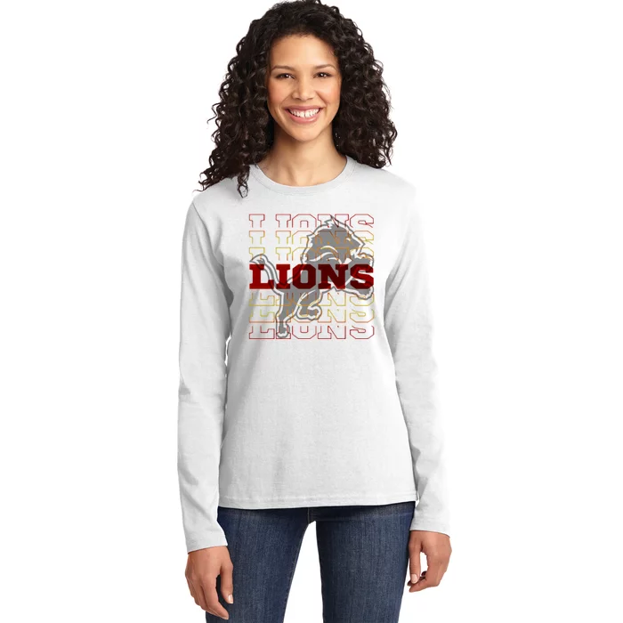 Cool Detroit Football Lions Ladies Long Sleeve Shirt