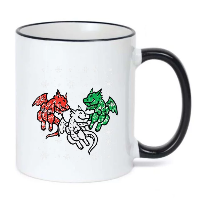 Christmas Dragons Funny Mythical Animal Funny Funny Black Color Changing Mug