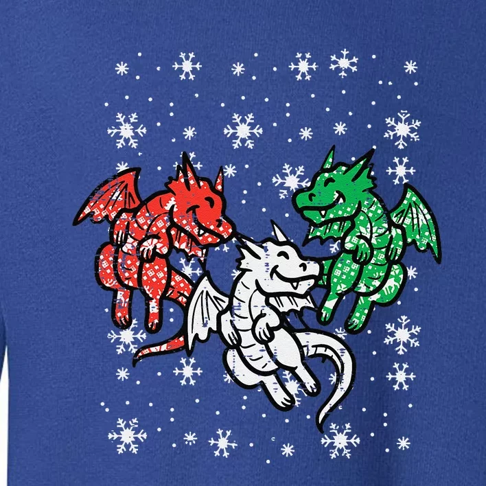 Christmas Dragons Funny Mythical Animal Funny Funny Toddler Sweatshirt