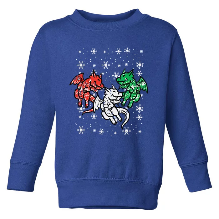 Christmas Dragons Funny Mythical Animal Funny Funny Toddler Sweatshirt