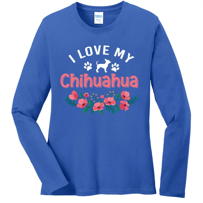 Chihuahua Dog Funny Gift Cute Chihuahua Dog Christmas Gift Ladies Long Sleeve Shirt