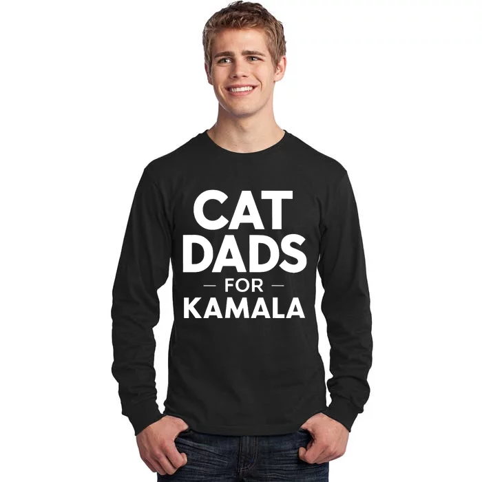 Cat Dads For Kamala President Harris Democrat Vote Blue 2024 Tall Long Sleeve T-Shirt