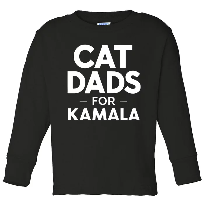 Cat Dads For Kamala President Harris Democrat Vote Blue 2024 Toddler Long Sleeve Shirt