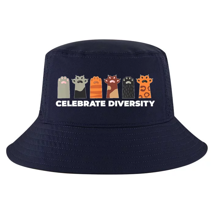 Celebrate Diversity Funny Cat Owner Gift For Cat Lover Paws Cool Comfort Performance Bucket Hat