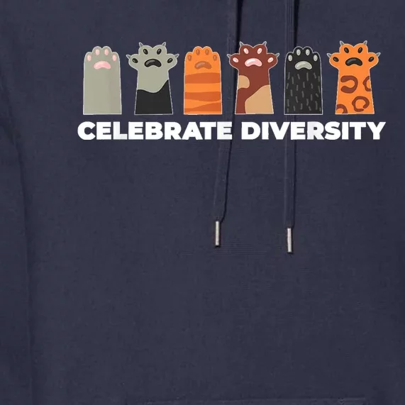 Celebrate Diversity Funny Cat Owner Gift For Cat Lover Paws Premium Hoodie