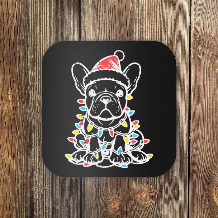 Christmas Dog French Bulldog Xmas Frenchie Coaster