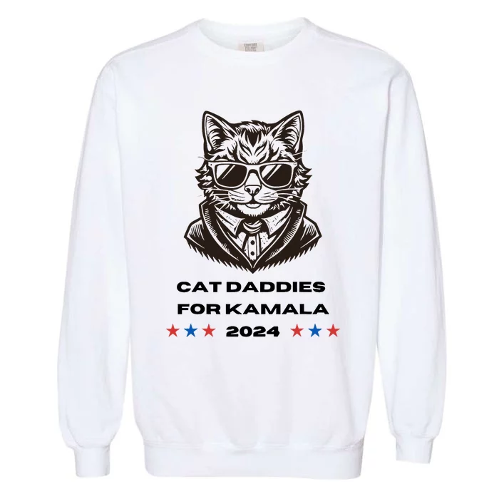 Cat Daddies For Kamala Funny Cat Dad Vote Election 2024 Garment-Dyed Sweatshirt