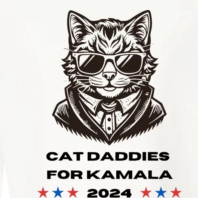 Cat Daddies For Kamala Funny Cat Dad Vote Election 2024 Cropped Pullover Crew